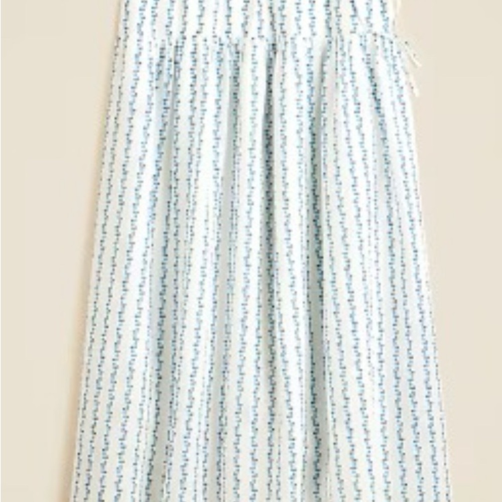 NWT J. Crew Side-tie Skirt in Blue Daisy-Print Ramie, Size L